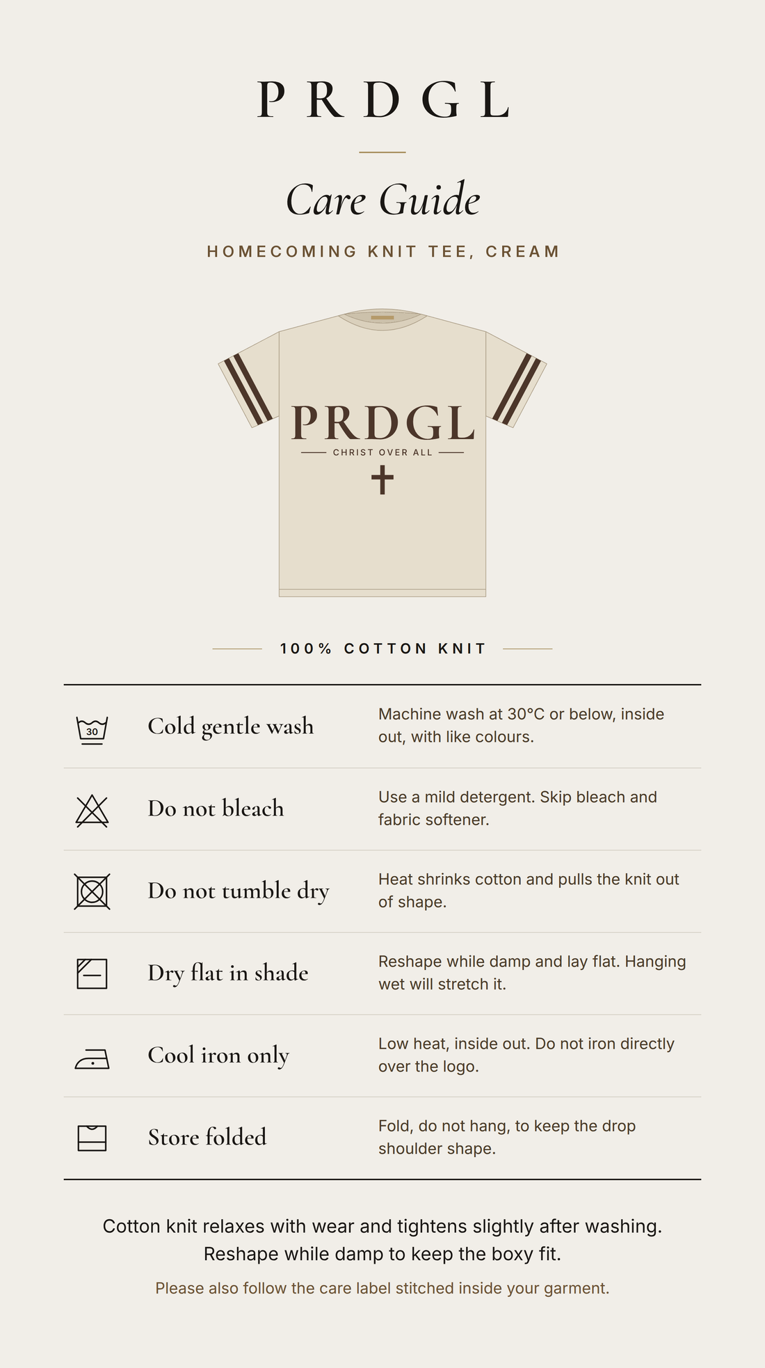 PRDGL Homecoming Knit Tee - Cream
