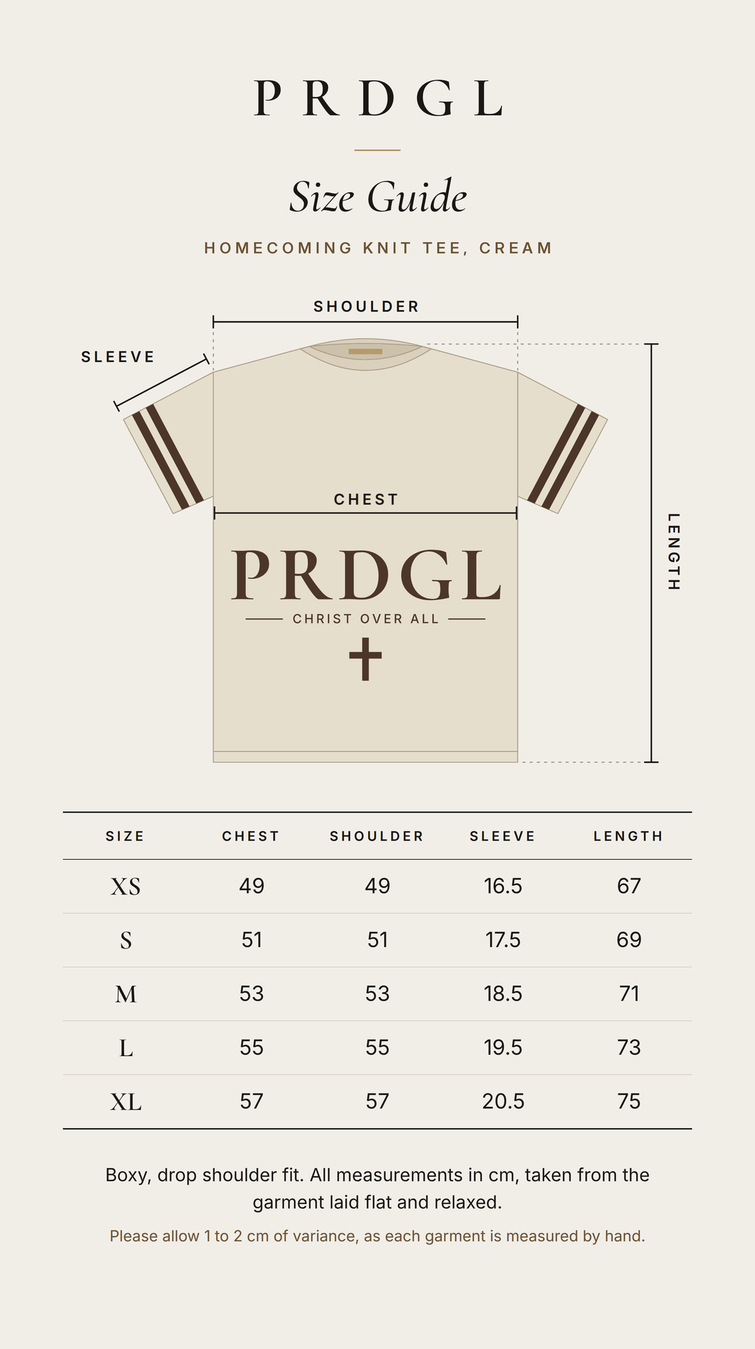 PRDGL Homecoming Knit Tee - Cream